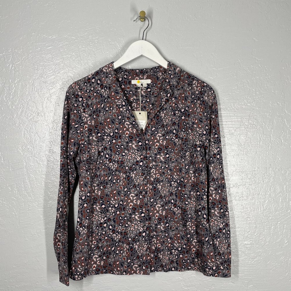 Boden Size 8R Agnes Jersey Shirt Leopard Pop Print